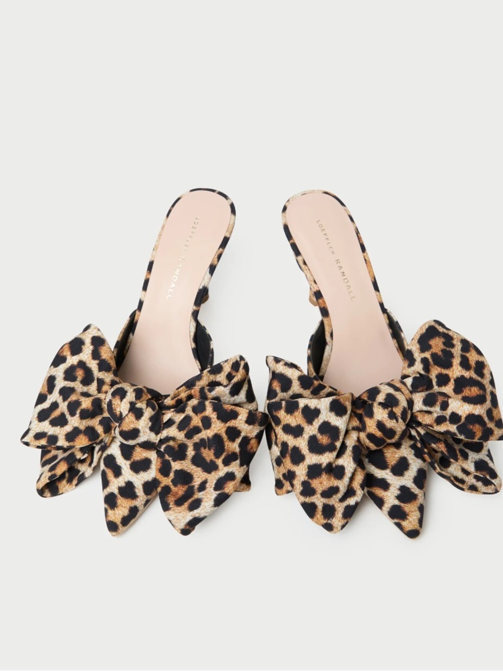 Loeffler Randall Margot Leopard Jersey Bow Mules